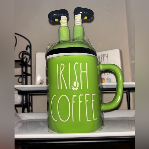 Rae Dunn IRISH COFFEE Mug with Leprechaun Legs Topper. - Picture 6 of 6